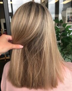 Hair Color blend grey with highlights columbus IN