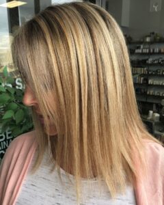 Hair Color highlights and toner blend grey hair columbus IN