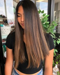Balayage and Highlights warm brunette balayage columbus IN