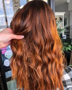 Hair Color red balayage columbus hair salon